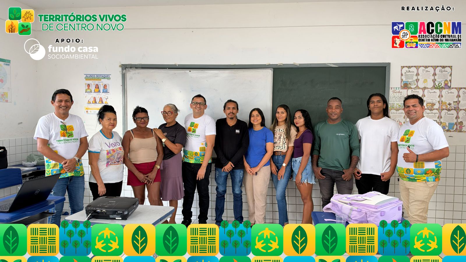 Participantes da oficina do projeto Territ&oacute;rios Vivos na escola C.E. C&acirc;ndido Pereira